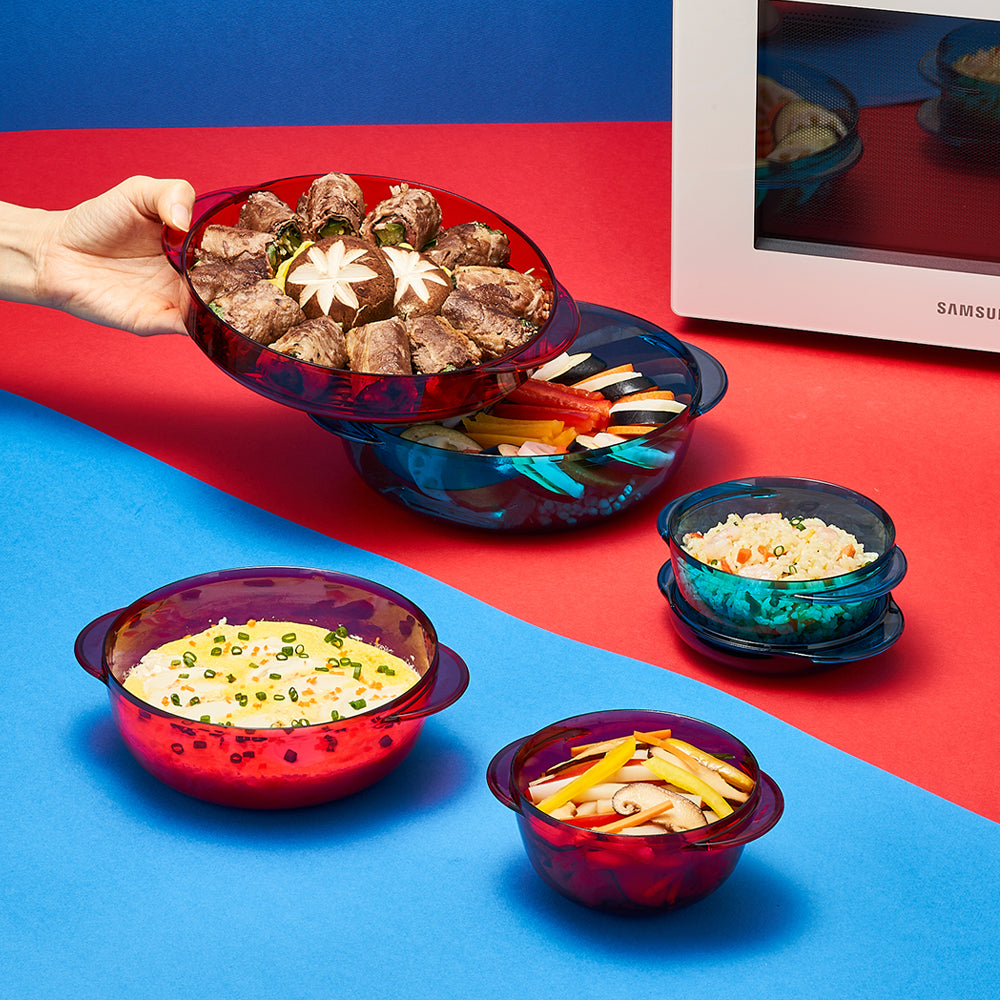 원형 타파렌지 2단 (빨강/파랑)