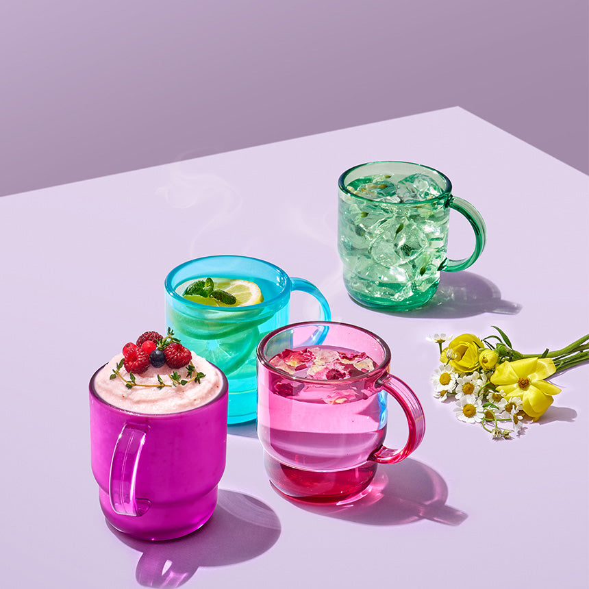 클리어 머그 세트 4개