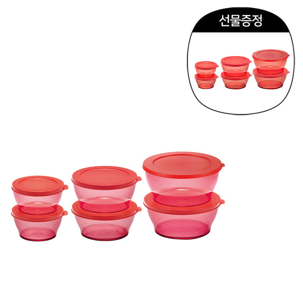 크리스탈 보울 밝은 레드 세트(6개) (~5월 31일까지)(구매 시, 크리스탈 보울 레드 세트(6개) 증정)